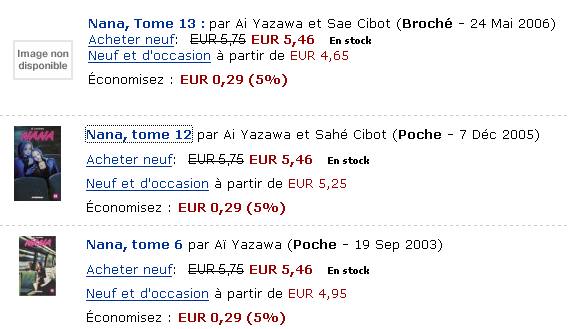 trois livres d'une même série, trois référencements différents